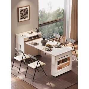 대형 아일랜드 연장 전도대 테이블 플래그십 무포차 바 찬장 접이식 일체형 홈바 크림풍 자바라 식탁 제품