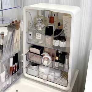 화장품정리함 케이스 미니화장대 화이트 제품 정리 화장품수납함