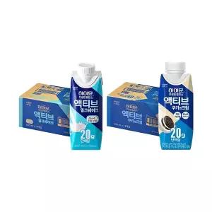 후디스 하이뮨 프로틴 액티브 밀크쉐이크 ZERO 250ml, 18개+쿠키앤크림 250ml, 18개