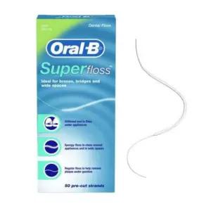 오랄비 슈퍼플로스 치실 임플란트 교정용 super floss 민트 치실 프리컷 50개입 1팩