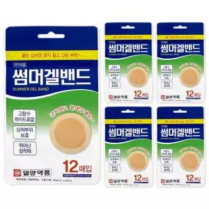일양약품 썸머겔밴드 붙이는 모기패치 12매입 x 5개 / 벌레 물린데 붙이는 하이드로겔