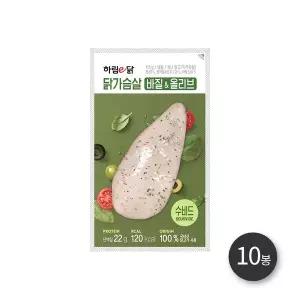 하림e닭 수비드닭가슴살바질앤올리브 115g 10봉