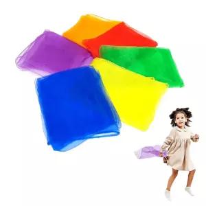 (6컬러 1세트) 저글링 스카프 60 x 60cm /유치원/학교/꼬리/잡기/수건/돌리기/체육/활동/단체/놀이/팀/게임