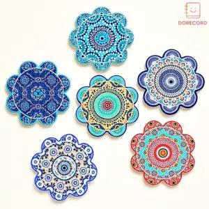 유리 코스터 와인 받침 주방 테이블 소품 까페 컵 잔 6개 세트