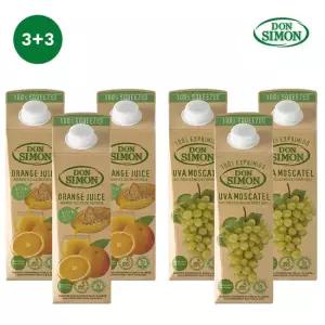 돈시몬 100  NFC 착즙주스 1L 오렌지3+머스캣 백포도)주스3  3+3) 총6팩