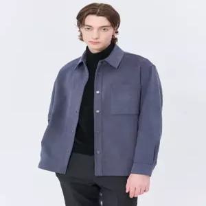 질 스튜어트 뉴욕 남성 24FW [클리어런스][스테디셀러] [비건 스웨이드] 터콰이즈블루 세미오버핏 아우터형