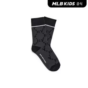 [MLB키즈](공식)25N 모노그램 자카드 일대일 양말 NY (L.Charcoal Grey)