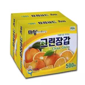 [NS홈쇼핑]태상 크린장갑 대용량 500매 2개입 /비닐장갑 위생장갑 일회용장갑..