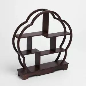 HGE 원목 선반 다기장 한옥 가구 매화 30X30CM 3단 다기 장식장 진열장 다완장 전통 찻잔 선반