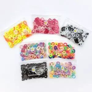 [하프클럽/]머리끈 헤어끈 컬러믹스 머리끈 100개 세트 ELH-002