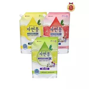 자연퐁 베이킹소다파워 3X 리필 1L x 3개 (자몽/레몬/라임 택1)