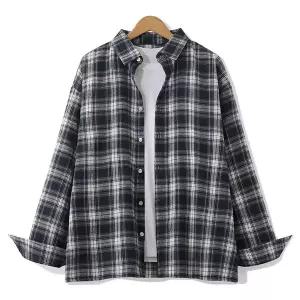 [엠엔씨][MNC] 기모 박스핏 체크셔츠 (MDLS241LJ)