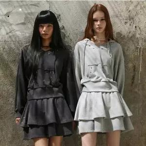 [에고이스트](광주신세계)[BLUE LABEL] 징 장식 2단 러플 스커트 (ER3OSK02)