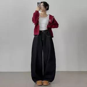 /라이니 자체제작 생지 사이드핀턱 와이드 팬츠 mb-8054c