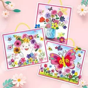 만들기 봄꽃 입체 컬러링 종이 액자 3인용) 탑키드 DIY액자 봄액자 봄만들기 액자만들기 봄꽃