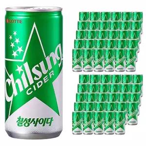 롯데 칠성사이다 210ml x 60캔 (30캔 2박스)