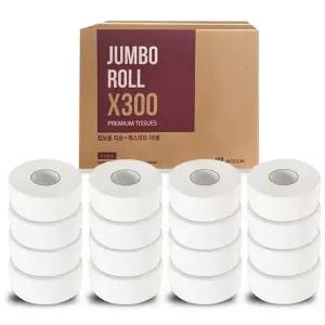 우림 점보롤 물에잘녹는 300m(2겹)x16롤 대용량 업소용 천연펄프 휴지