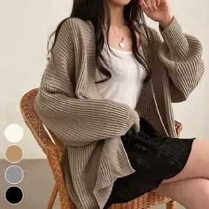 루즈핏 도톰 니트 가디건 EL-1003437