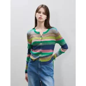 [BNX]멀티 스트라이프 옆 스트링 가디건 (BX3CD034L0)