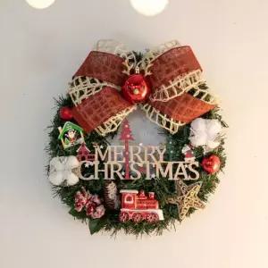 플라워트리 크리스마스 리스 벽장식 기차 우드 35cm 소품 데코 문