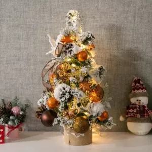 플라워트리 크리스마스 미니트리 LED 브론즈 스타 눈송이 45cm