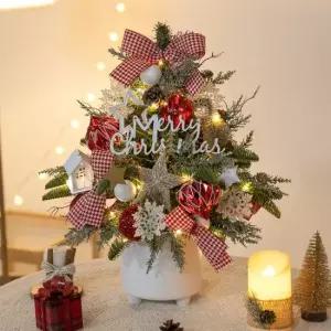 플라워트리 크리스마스 미니트리 화분 체크별 플렌츠 50cm 장식