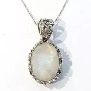 [블루케이] 빈티지문스톤 원석 펜던트220203-08 6월탄생석