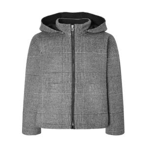 닥스 여성 24FW [클리어런스][스테디셀러][캐시미어] 블랙 체크 탈착 후드 집업 자켓 WKJA4D009BK