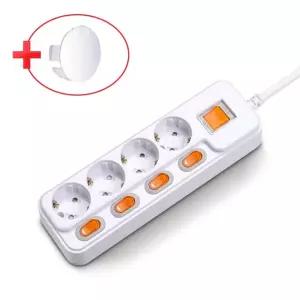 현대 국산 개별 메인 과부하차단 접지 멀티탭 4구 3M (16A)