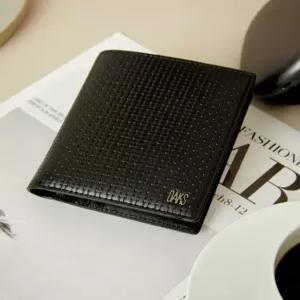 닥스 액세서리 남성 25SS [스테디셀러] 블랙 로고장식 소가죽 중지갑 WBWA5E212BK