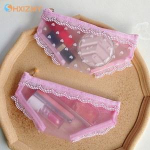 팬티 모양 여행 패션 투명 용품 지퍼 주머니 가방 보관 세면 메이크업 메쉬