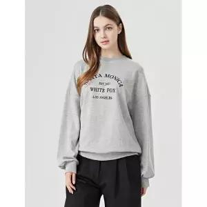 [하프클럽/르샵]모니카 레터링 자수 맨투맨 기모 티셔츠 (DP4LW005A)