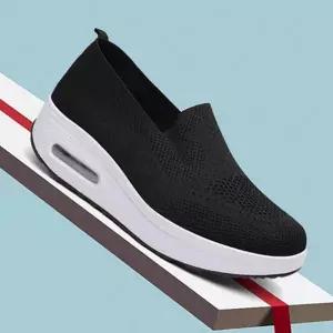 키높이 슬립온 데일리 워킹화 에어 여성 슬립온 쿠션 웨지 스니커즈 운동화 단화 플랫 로퍼