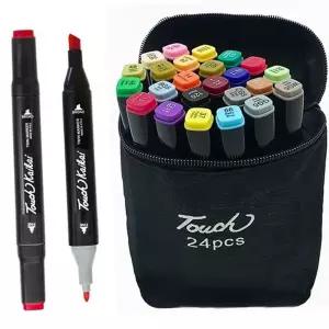 두쌍 마카펜 전문가용 미술용 드로잉 컬러 마카펜 24 색 디자인 제품 세트 페인트 두꺼운 페인팅 파인팁