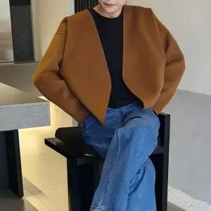 울 캐미시어 국산 핸드메이드 숏코트 모직 노카라 중년 미시 빅사이즈 77 88 40대 50대 더블 루즈핏