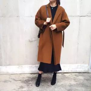 울 캐미시어 코트 국산 핸드메이드 롱코트 모직 중년 미시 빅사이즈 77 88 40대 50대 루즈핏