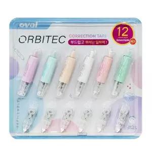 오발 수정테이프 본체 6개+리필 6개 세트