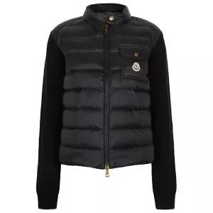 25FW 블랙 니트 믹스 구스 다운 집업 자켓 9B00028 M4281 999