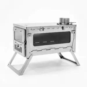 초경량 휴대용 접이식 3mm 캠핑 우드스토브 화목난로 티타늄