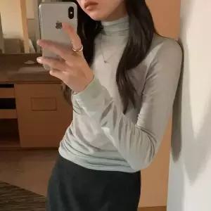 [코코블랑] 위크 컷팅 텐셀 레이어드 폴라 티셔츠