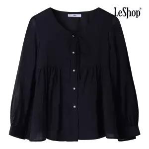 [르샵] 라운드 리본넥 셔링 블라우스 (BP2BL015A)