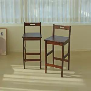 에코상사 원목 사각 등받이 아일랜드식탁의자 홈바의자 바스툴