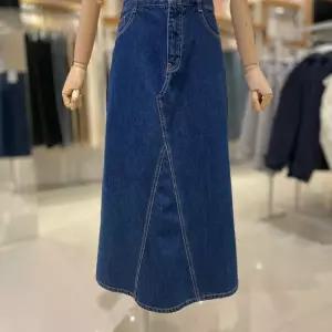플라스틱아일랜드 플레어 기모 롱 데님 스커트(PQ4DS081) 823111