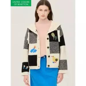 [베네통]체커보드 후드 니트 가디건 BAKCA5561_P413168258