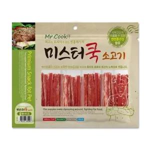 미스터쿡 대용량 강아지 육포 간식, 소고기 슬라이스, 300g, 5개