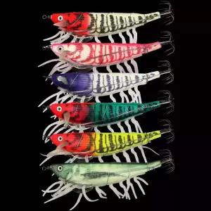 델리온 쉬림프 삼봉 90mm 심해 갑오징어 한치 케이무라 UV 야광 새우에기