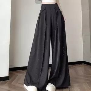 반짝이 글리터 와이드 롱 슬랙스 플리츠 와이드 팬츠 (WFJ3N7I)