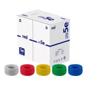 넥시 Cat.5e UTP 300m 랜선 제작용 랜케이블 롤 BOX 원선 최대 1Gbps 기가 비트 전송 속도 WISENX1525