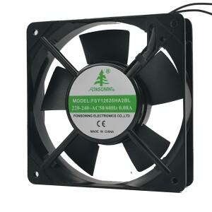 FSY12025HA2BL AC 냉각 선풍기 220-240V 50Hz 0.08A 12cm 120x120x25mm