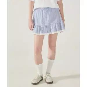 WHO.A.U 캘리걸Stripe Tiered Short Skirt WHWHF2591F 217371